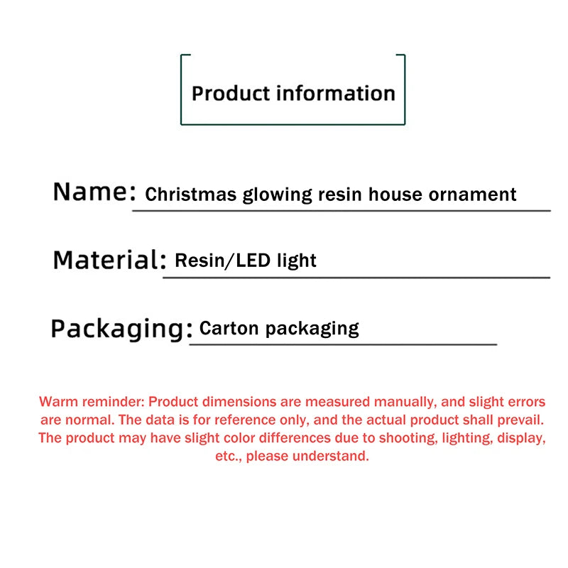 Mini LED Christmas Village Houses