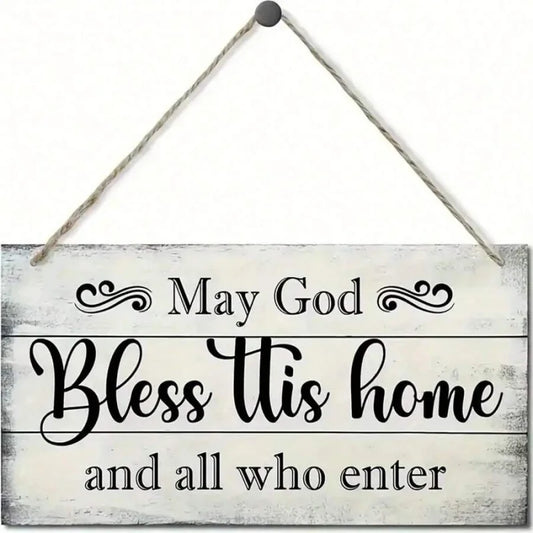 1 Retro 2D Flat Sign“God bless this home”