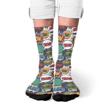 comic pop art socks men