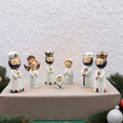 7 Pcs Small Nativity Set Resin Small