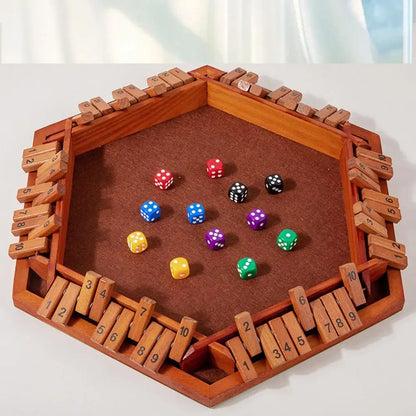 Wooden Dice Game Shut The Box for 4-6