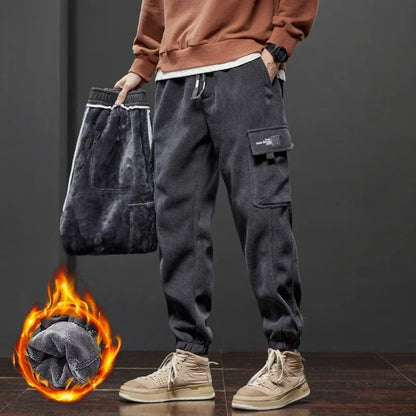 Winter Fleece Men Casual Pants