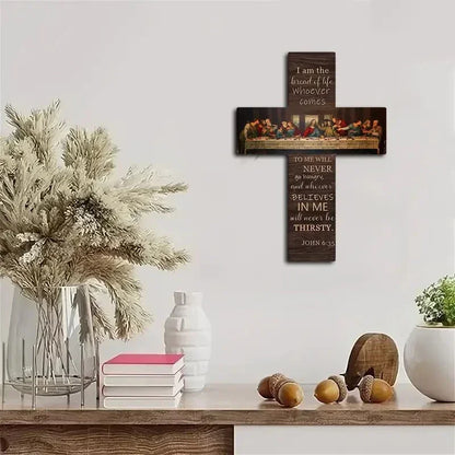 Wooden Sign: The Last Supper Scene.
