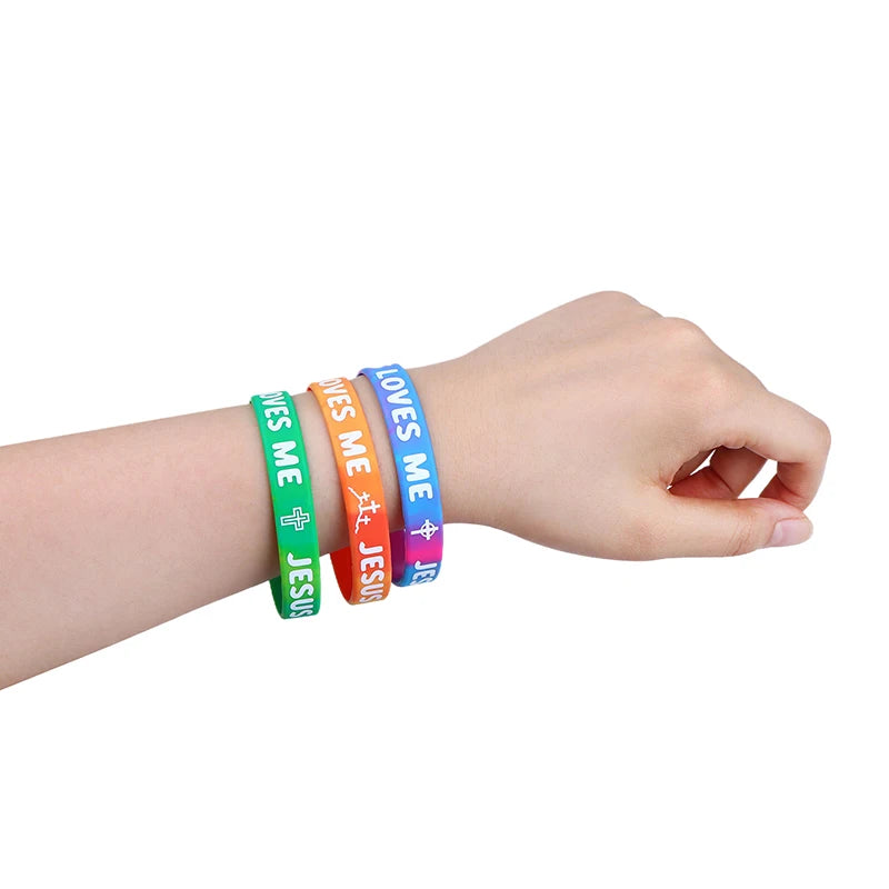 Rainbow Religious Silicone Bracelet