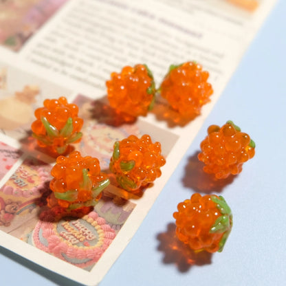 Glass Beads, Fruits, Raspberries,