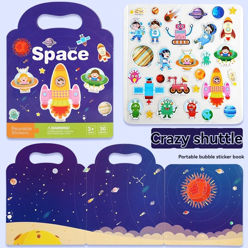 Reusable Sticker Book for Kids Vehicles Truck Stickers