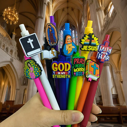 10PCS Jesus series ballpoint pens,