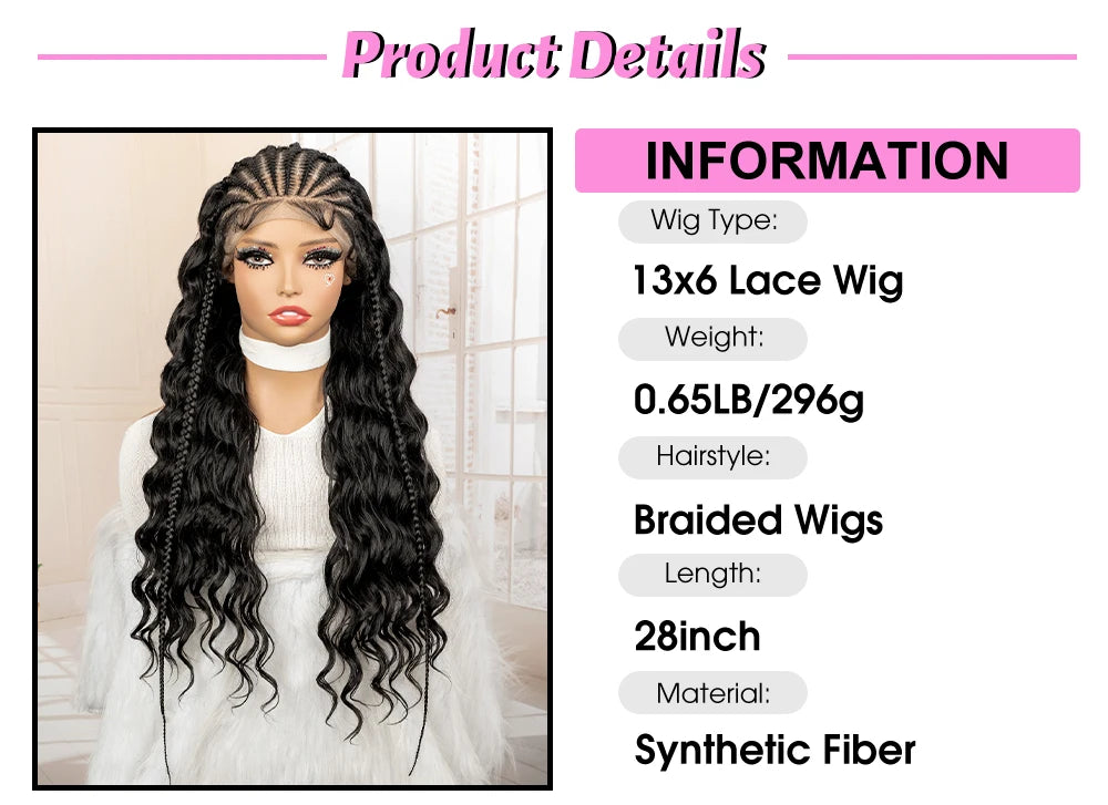 Synthetic Black Hair Wig with Braids