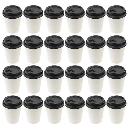 Paper Cup Disposable Takeaway Double Layer Coffee Cup with Lid