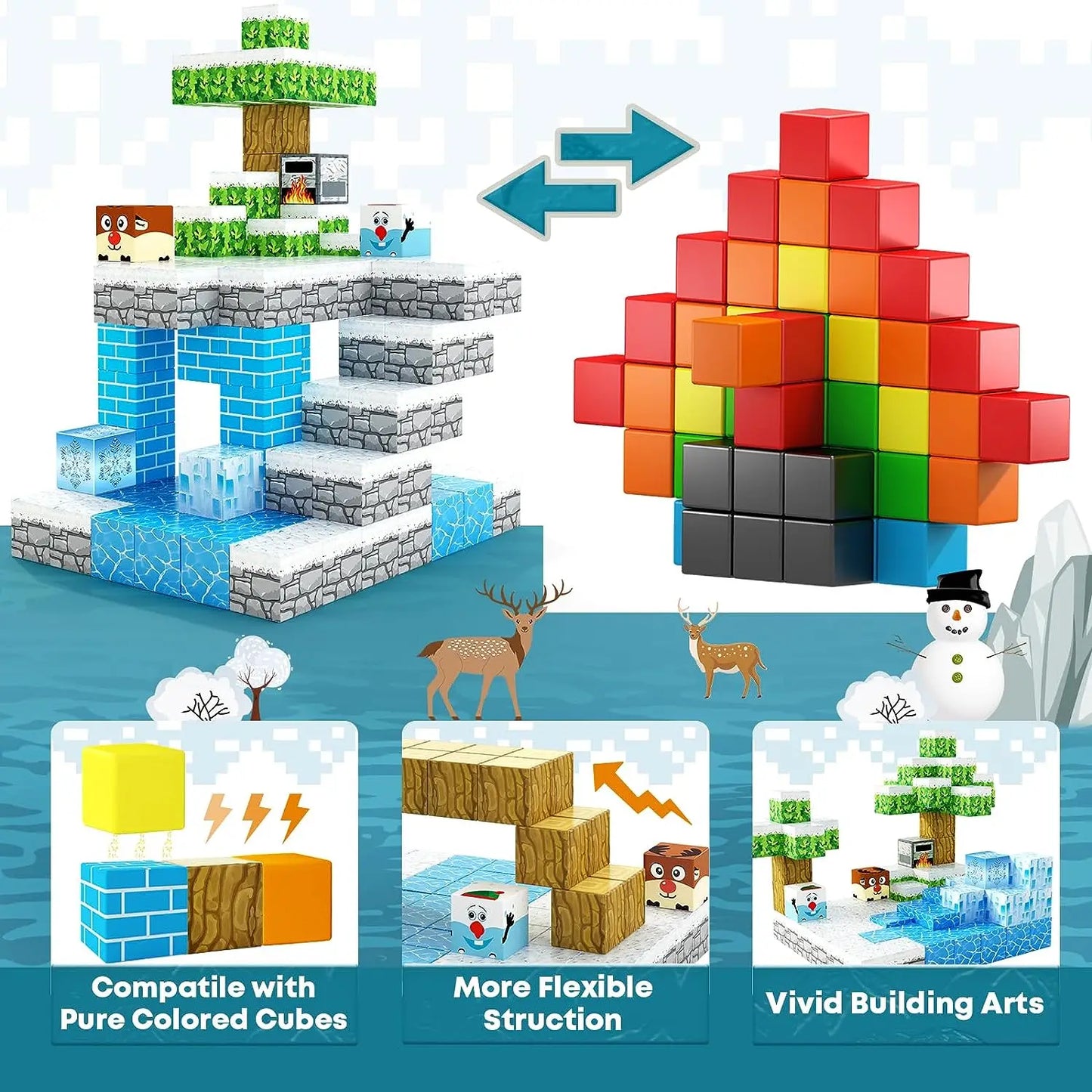 Magnetic Building Blocks Mine World