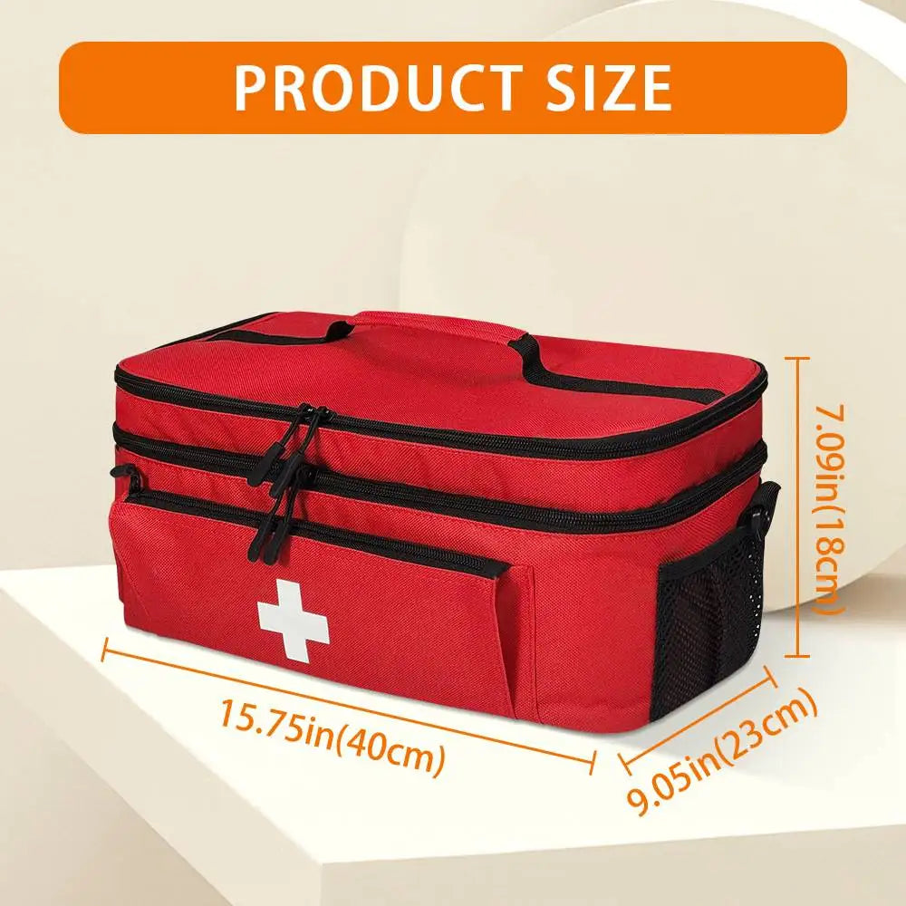 Travel Medicine Bag with Lockable Zippers