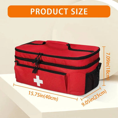 Travel Medicine Bag with Lockable Zippers