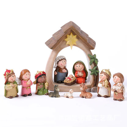 1Set Craft Decoration Baby Jesus Manger resin