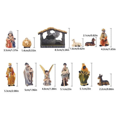 Christmas Nativity Set 12pcs/set Resin Christmas Figurines Nativity Scene