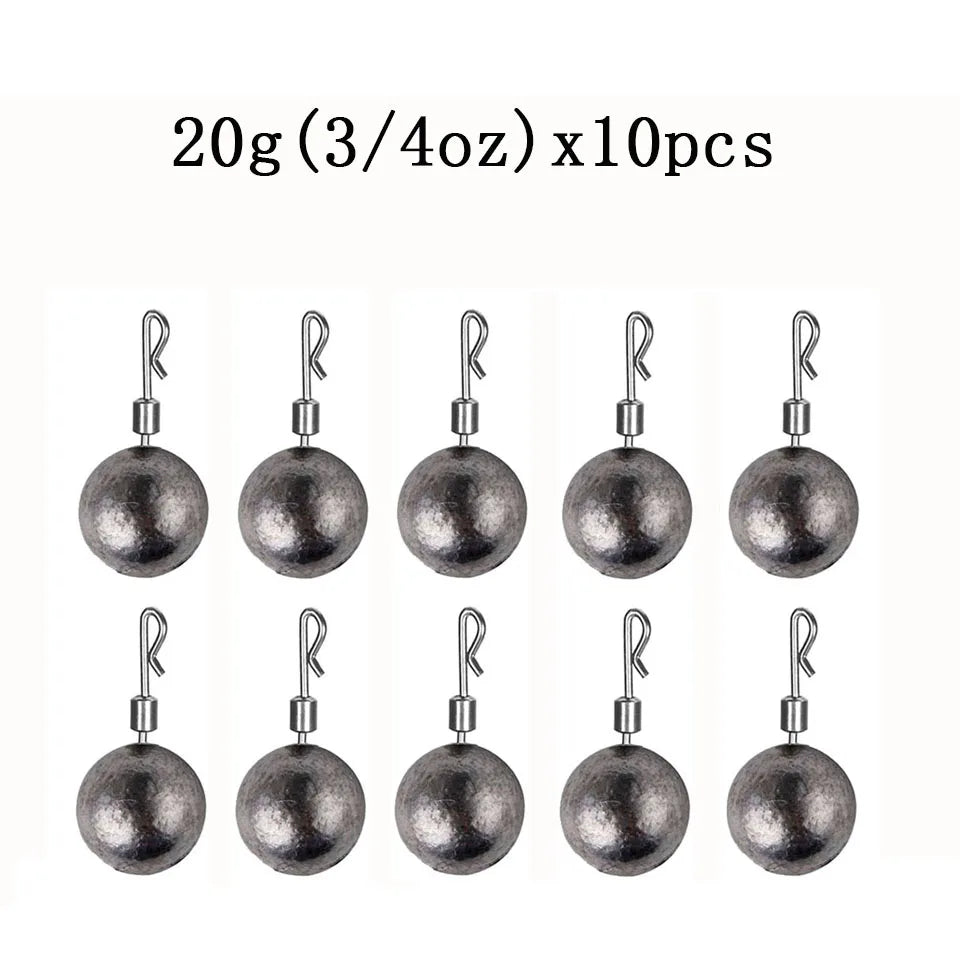 10pcs/Lot Fishing Weights Sinkers 3.5g 5g 7g 10g 14g 20g Fishing Sinker