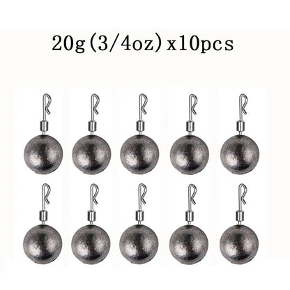 10pcs/Lot Fishing Weights Sinkers 3.5g 5g 7g 10g 14g 20g Fishing Sinker