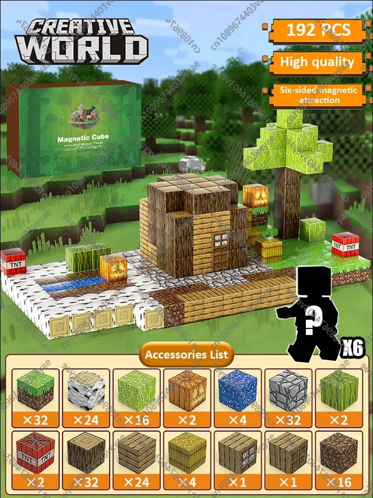 Minecraft Magnetic Building Blocks Mine World Magnet