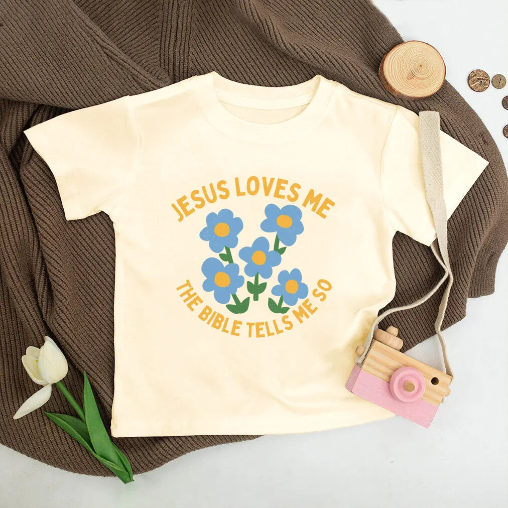 Jesus Loves Me Print Kids tshirt