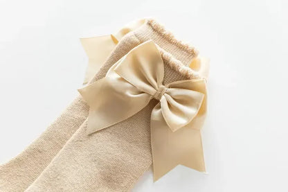 Kids Knee High Socks Baby Girls Cotton Socks Big Bow