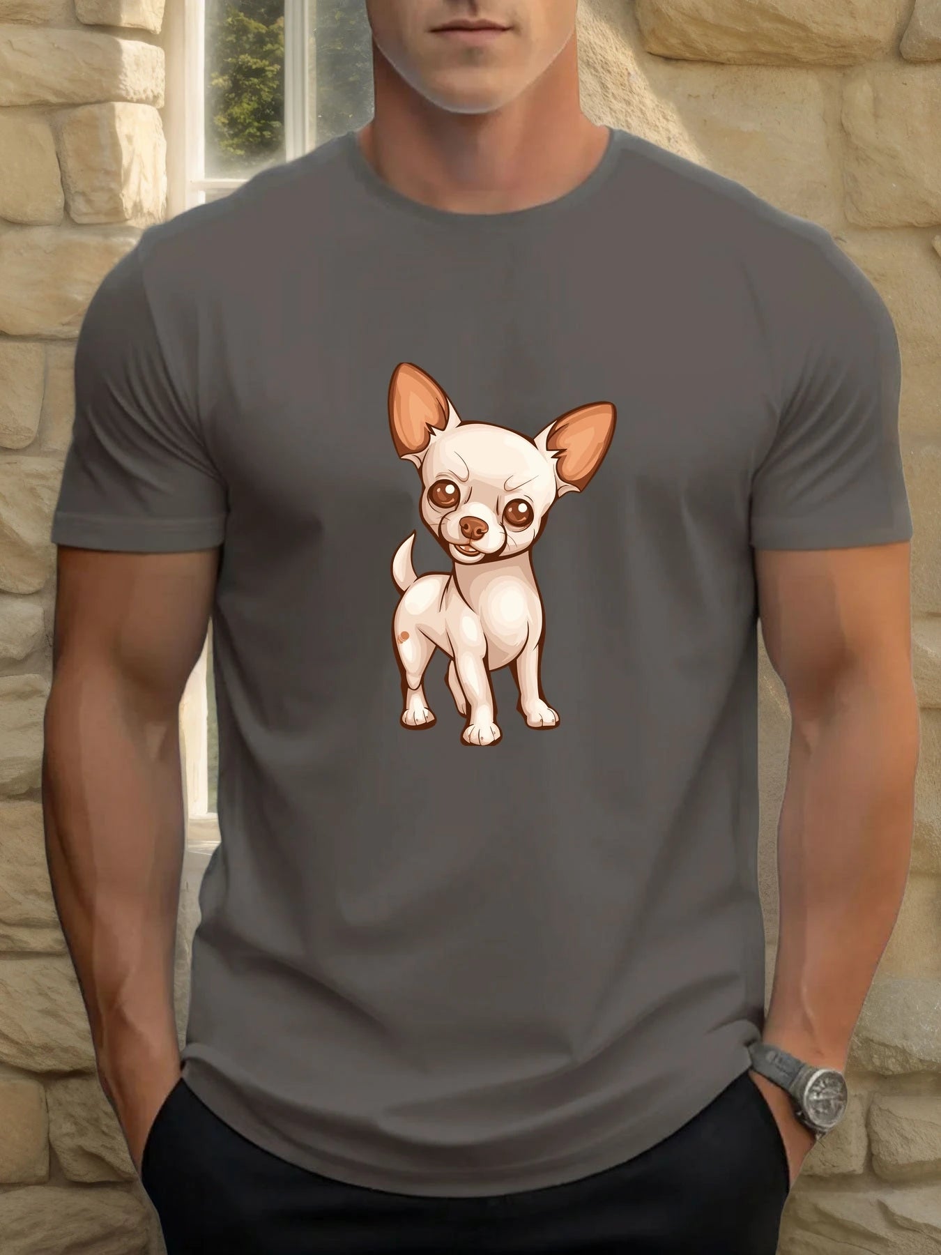 T Shirt For Mens Chihuahua 100%