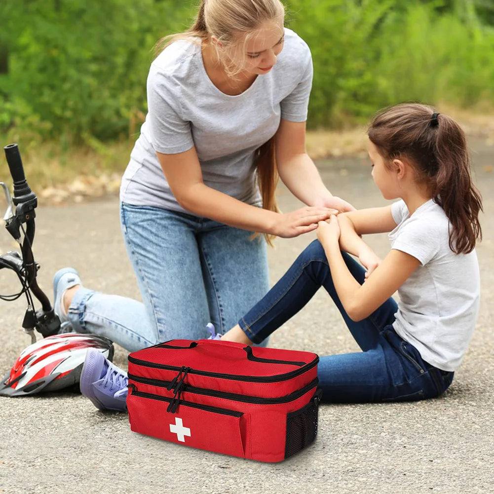 Travel Medicine Bag with Lockable Zippers