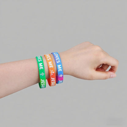 Rainbow Religious Silicone Bracelet