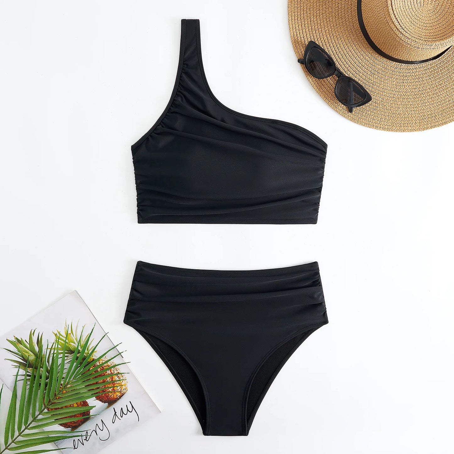 Single Shoulder Bikinis High wasted