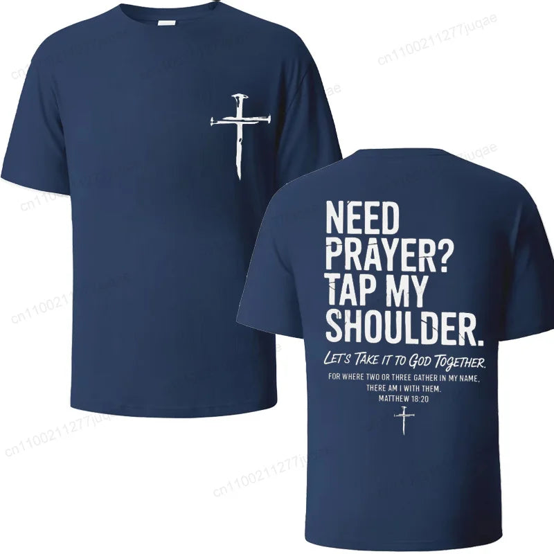 Vintage Christian Faith T Shirt Need Prayer Tap My shoulder