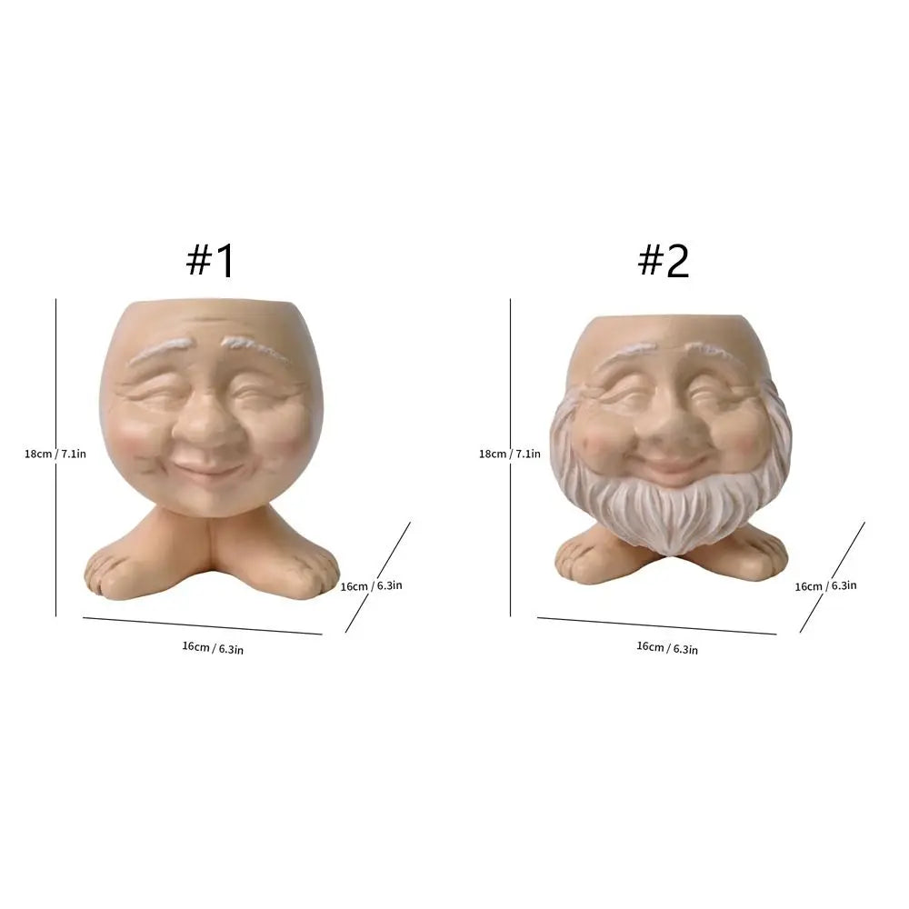 Muggle Face Flower Pot Resin