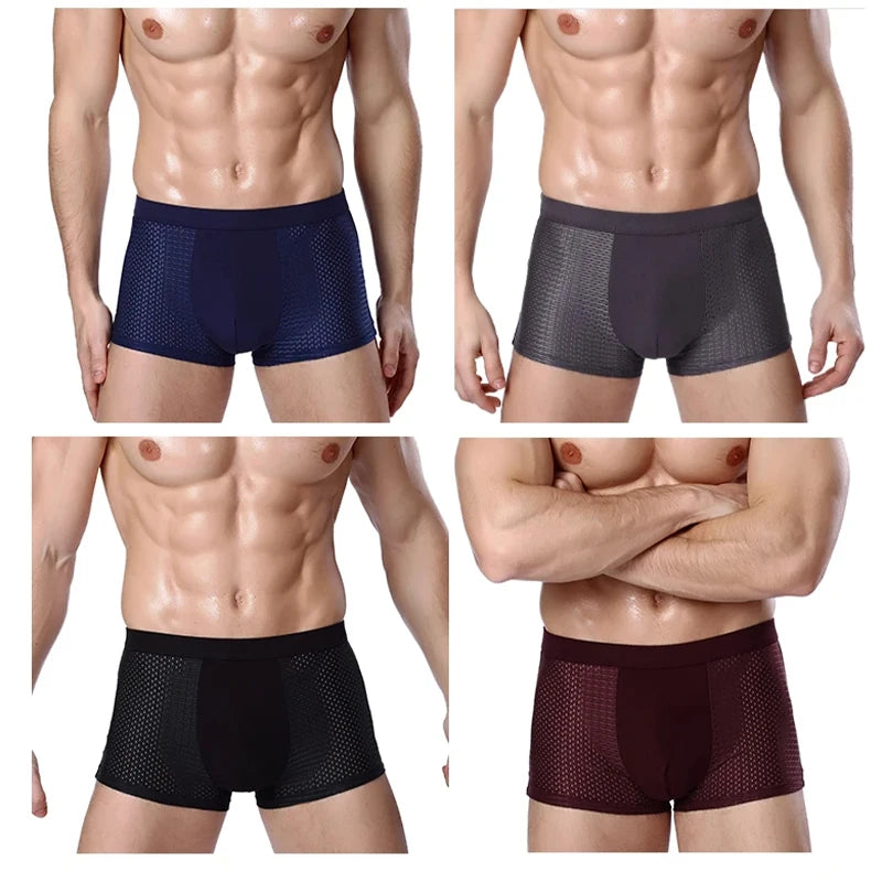 L-8XL Plus Banboo Fiber Men Underwear Male boxer
