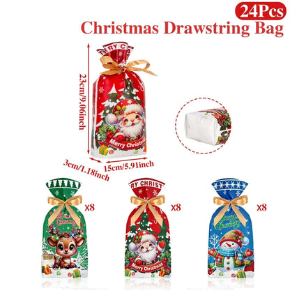 Christmas Drawstring Gift Bags