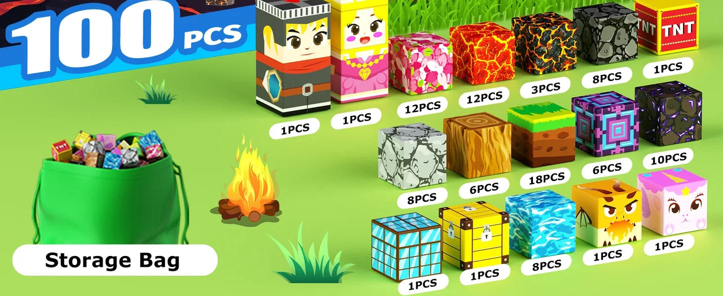 Minecraft Magnetic Building Blocks Mine World Magnet