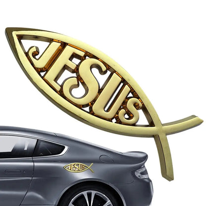 Jesus Fish Car Decal Jesus Fish Emblem