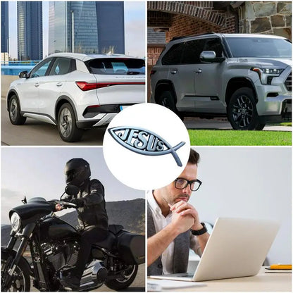 Jesus Fish Car Decal Jesus Fish Emblem