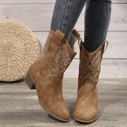 Embroidered Western Cowboy Boots