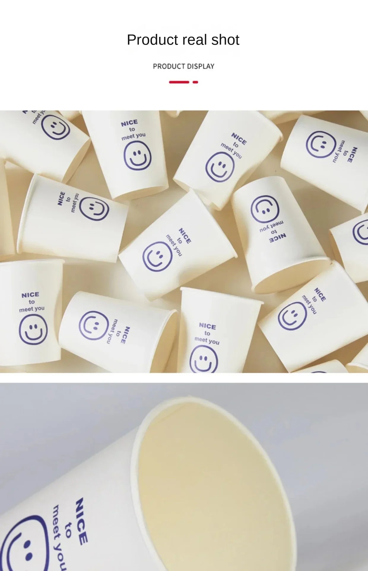 50pcs 250ml  White Paper Cups