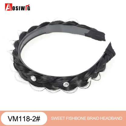Synthetic Fishbone Braided Headband