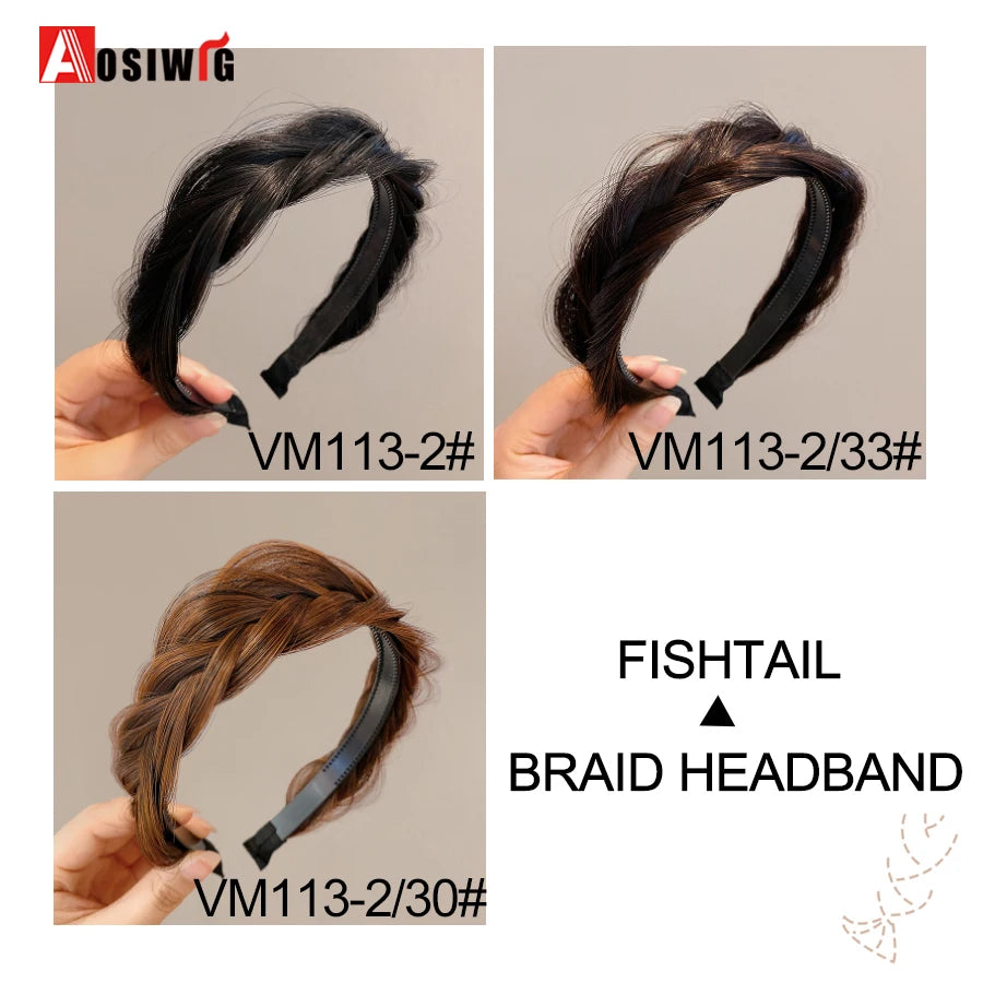 Synthetic Fishbone Braided Headband