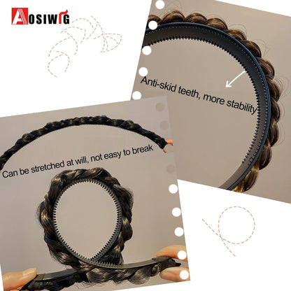 Synthetic Fishbone Braided Headband